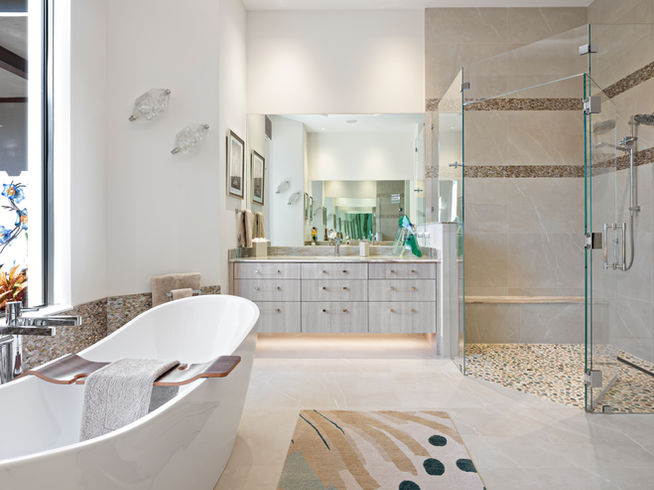 Custom bathroom storage tower