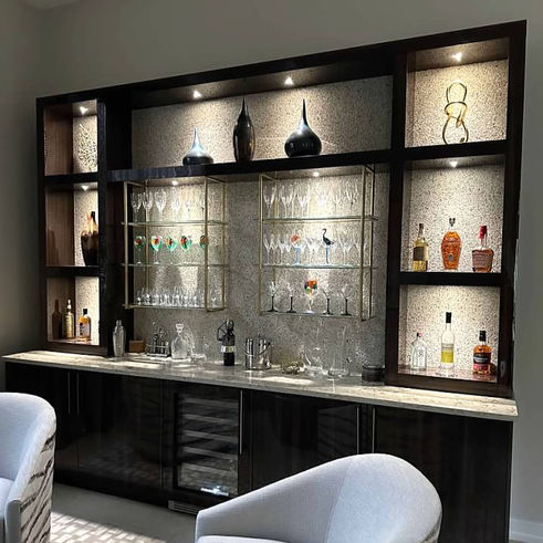 Custom bar millwork detail