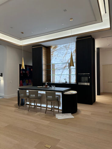 Custom bar with brass hardware