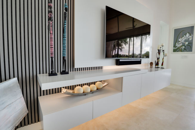 Custom wall unit with integrated lighting